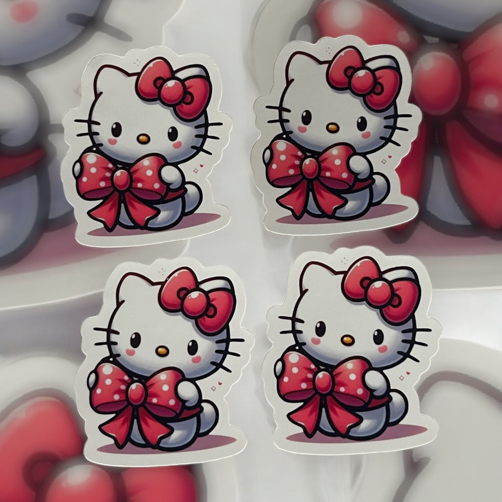 Hello Kitty Holding Bow Sticker