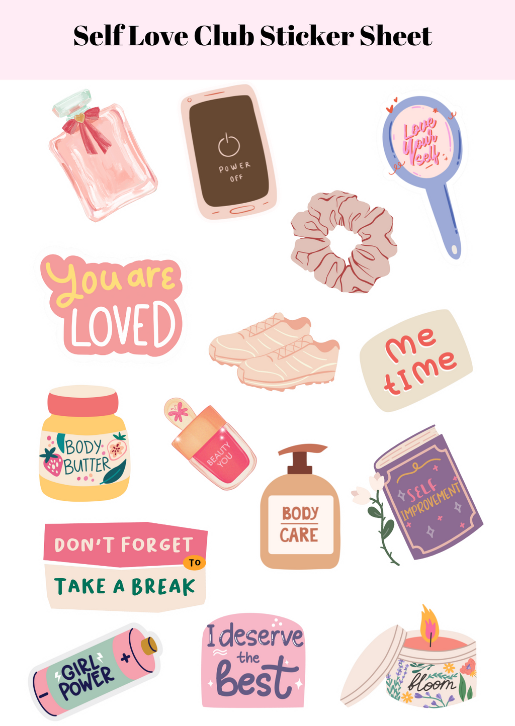 Self Love Club Sticker Sheet