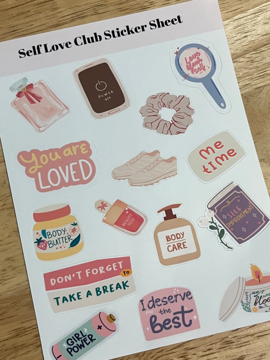 Self Love Club Sticker Sheet
