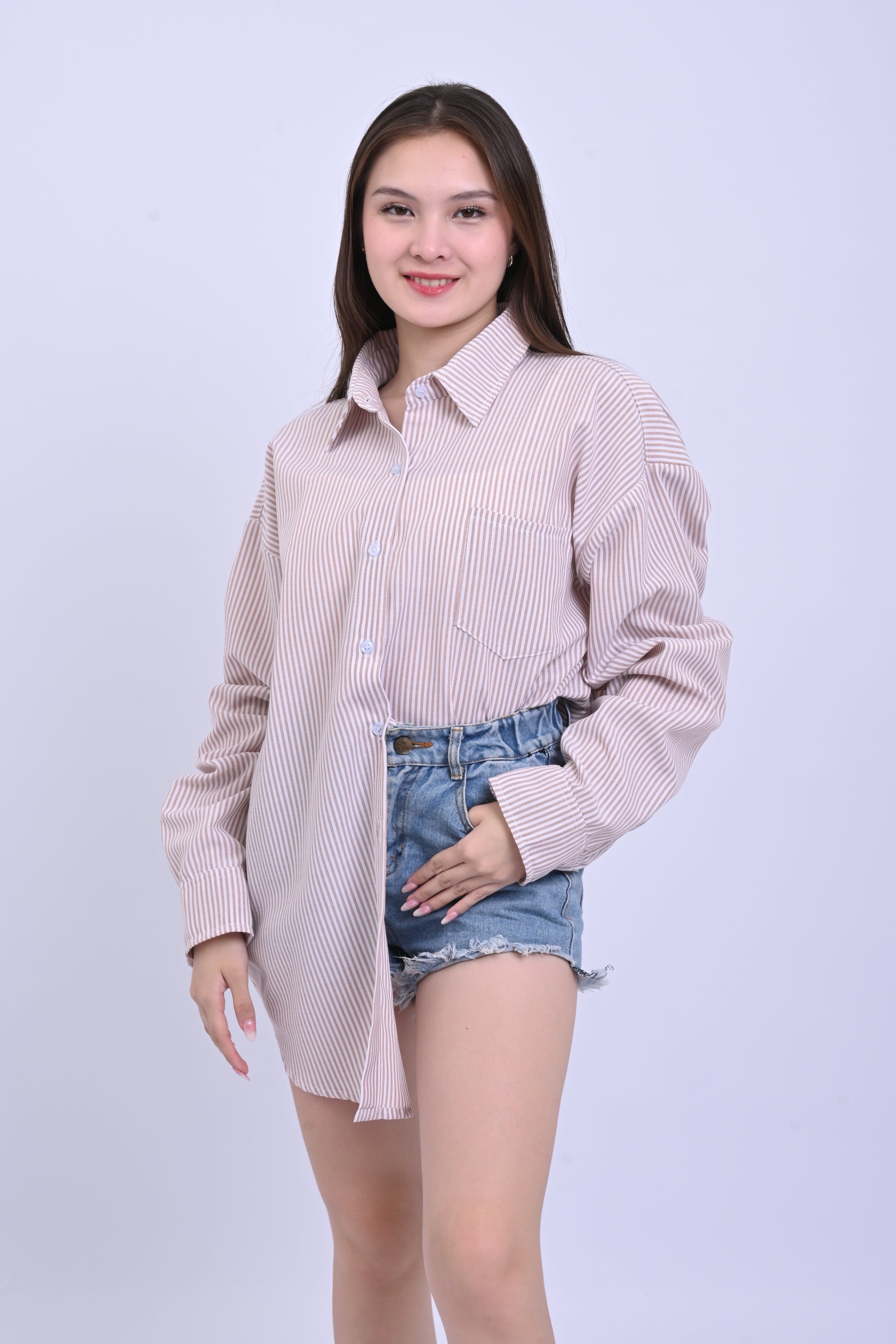 Polo Longsleeve Oversized Stripes
