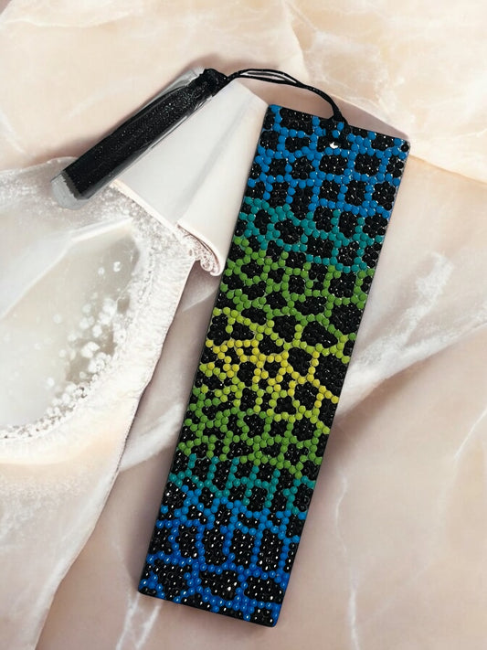 Blue Animal Print Bookmark