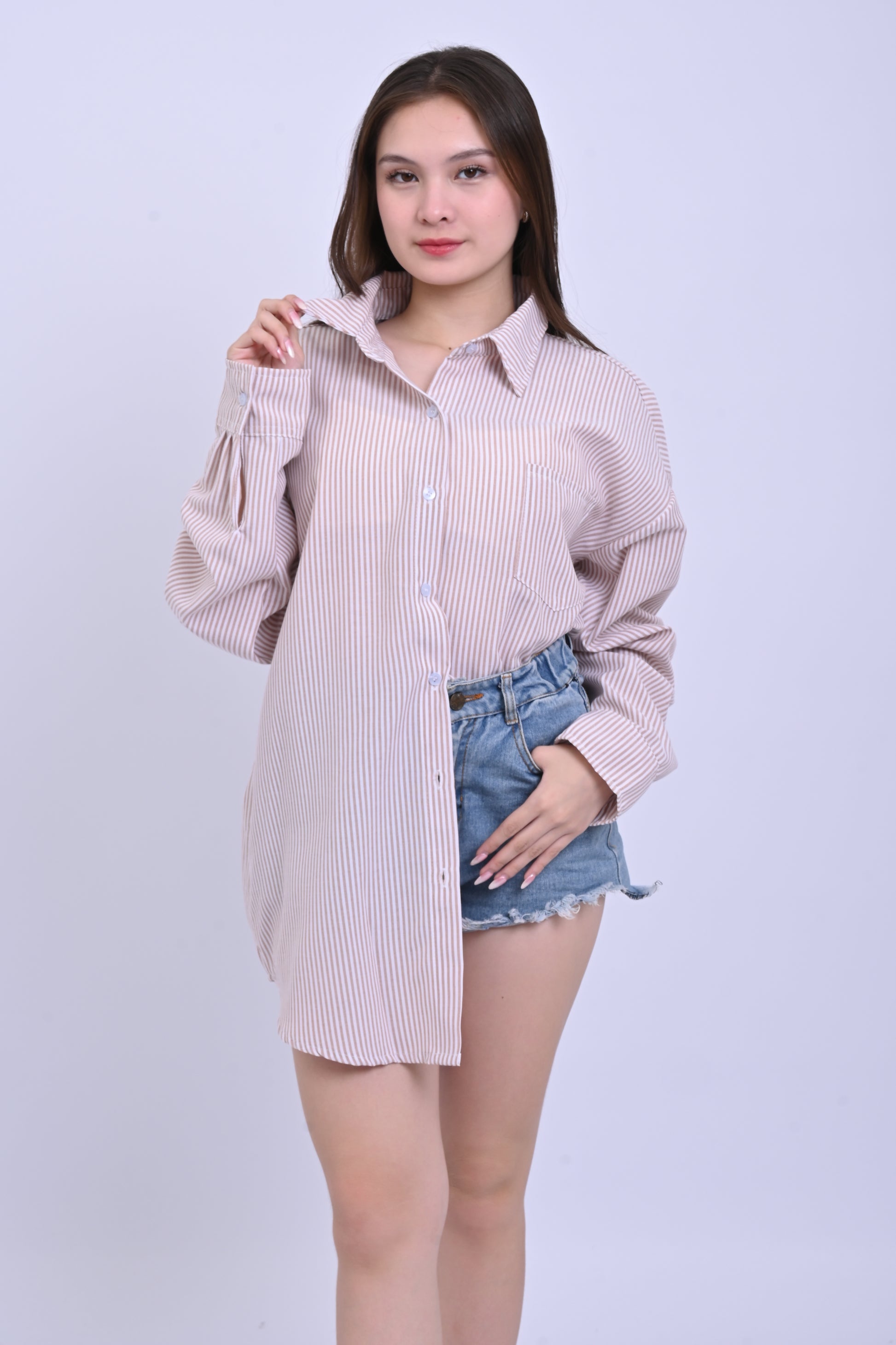 Polo Longsleeve Oversized Stripes