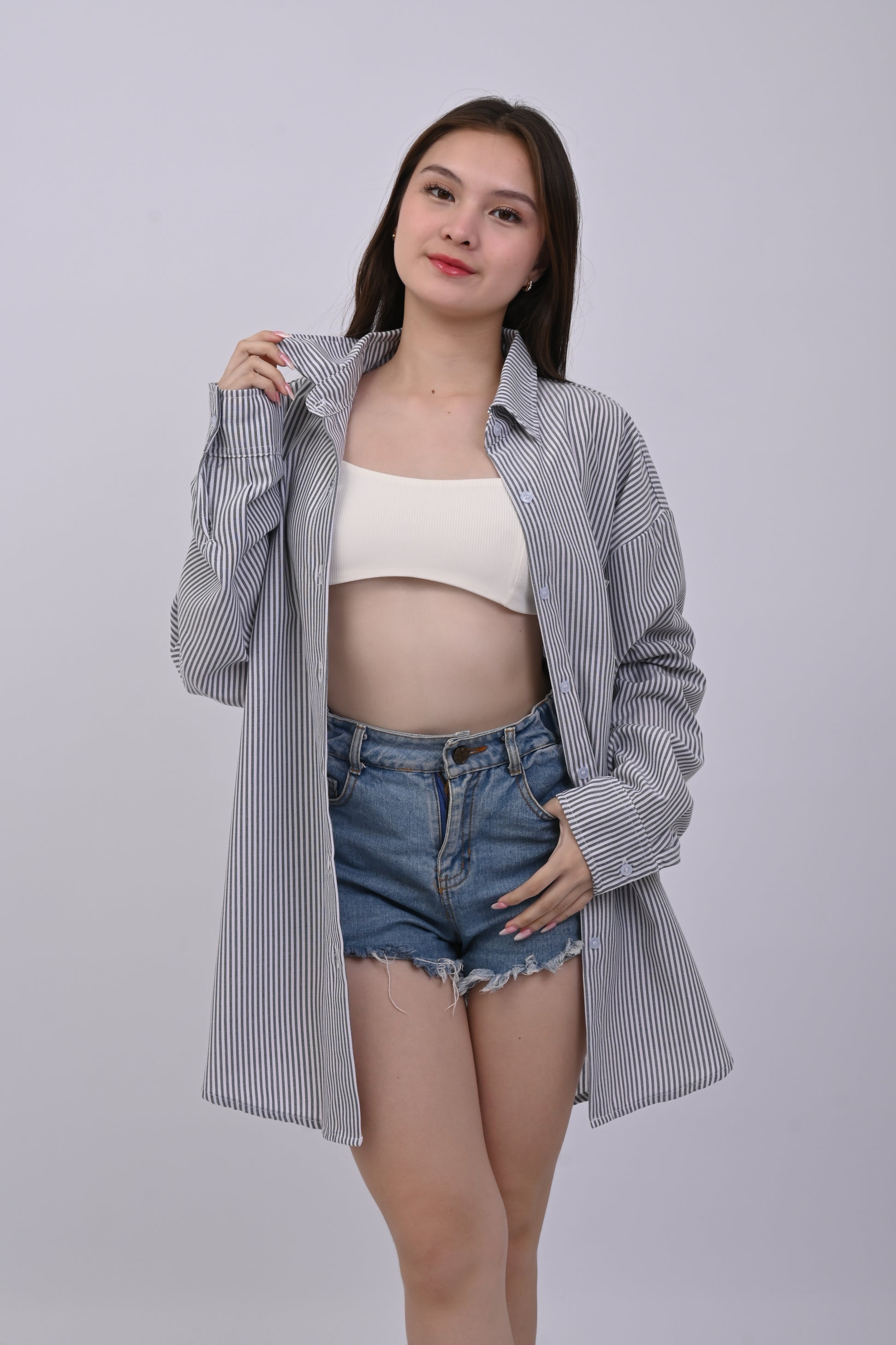 Polo Longsleeve Oversized Stripes