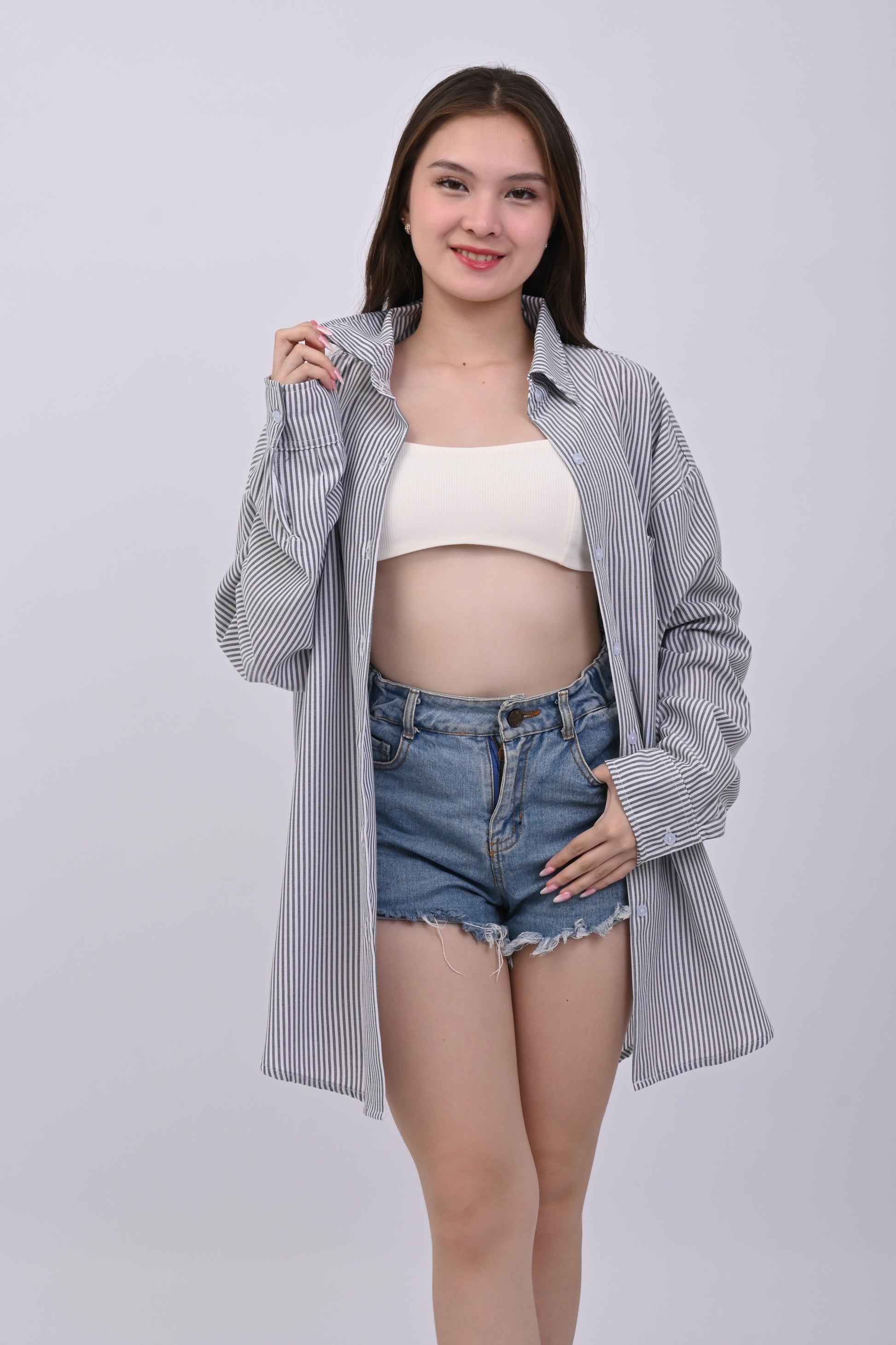 Polo Longsleeve Oversized Stripes